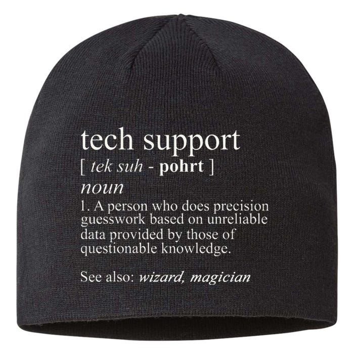 Tech Support Definition Funny Cute Computer Sustainable Beanie