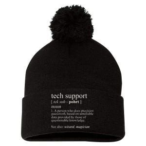 Tech Support Definition Funny Cute Computer Pom Pom 12in Knit Beanie