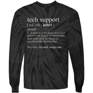 Tech Support Definition Funny Cute Computer Tie-Dye Long Sleeve Shirt