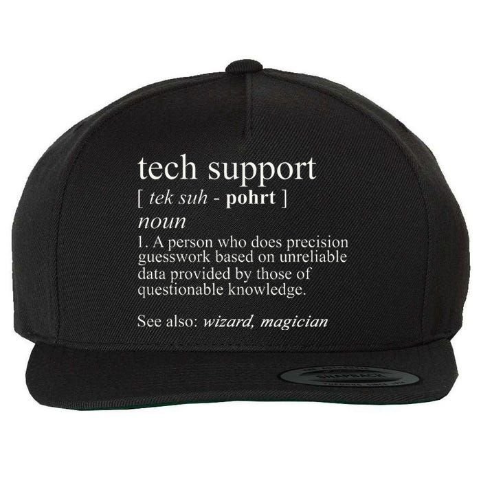 Tech Support Definition Funny Cute Computer Wool Snapback Cap