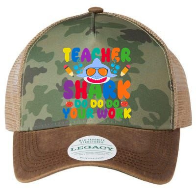 Teacher Shark Do Your Work Funny Back To School Legacy Tie Dye Trucker Hat