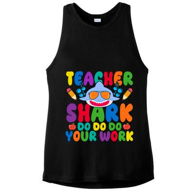 Teacher Shark Do Your Work Funny Back To School Ladies PosiCharge Tri-Blend Wicking Tank