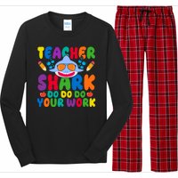 Teacher Shark Do Your Work Funny Back To School Long Sleeve Pajama Set