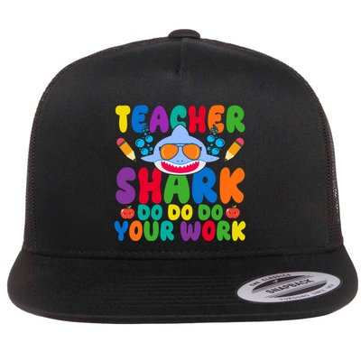 Teacher Shark Do Your Work Funny Back To School Flatbill Hat