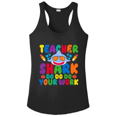 Teacher Shark Do Your Work Funny Back To School Ladies PosiCharge Competitor Racerback Tank