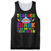 Teacher Shark Do Your Work Funny Back To School Mesh Reversible Basketball Jersey Tank