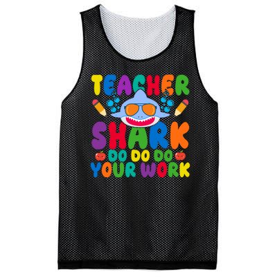 Teacher Shark Do Your Work Funny Back To School Mesh Reversible Basketball Jersey Tank