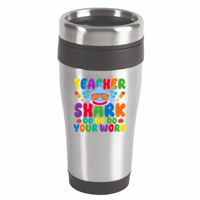 Teacher Shark Do Your Work Funny Back To School 16oz Travel Tumbler