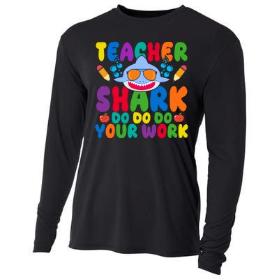 Teacher Shark Do Your Work Funny Back To School Cooling Performance Long Sleeve Crew