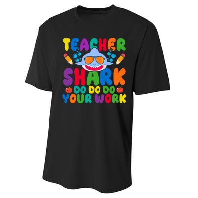 Teacher Shark Do Your Work Funny Back To School Performance Sprint T-Shirt