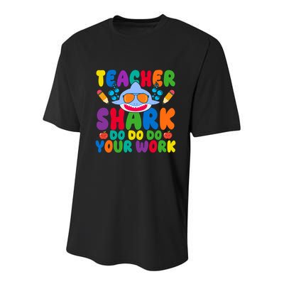 Teacher Shark Do Your Work Funny Back To School Youth Performance Sprint T-Shirt