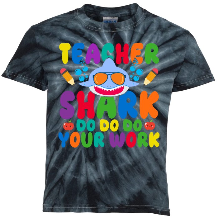 Teacher Shark Do Your Work Funny Back To School Kids Tie-Dye T-Shirt