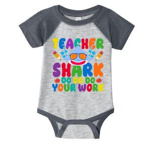 Teacher Shark Do Your Work Funny Back To School Infant Baby Jersey Bodysuit