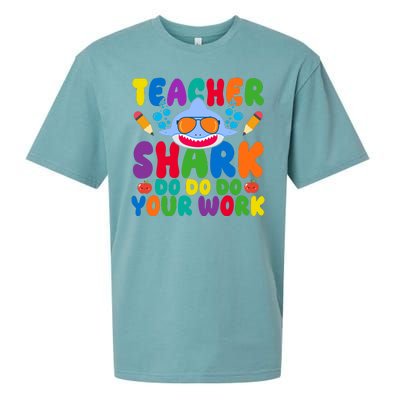 Teacher Shark Do Your Work Funny Back To School Sueded Cloud Jersey T-Shirt