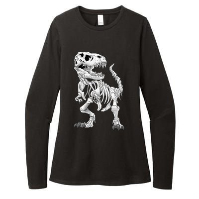 TRex Skeleton Dino Bones Paleontologist Fossil Dinosaur Funny Gift Womens CVC Long Sleeve Shirt