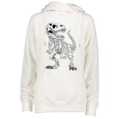 TRex Skeleton Dino Bones Paleontologist Fossil Dinosaur Funny Gift Womens Funnel Neck Pullover Hood