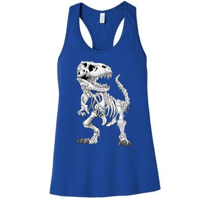 TRex Skeleton Dino Bones Paleontologist Fossil Dinosaur Funny Gift Women's Racerback Tank