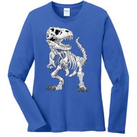 TRex Skeleton Dino Bones Paleontologist Fossil Dinosaur Funny Gift Ladies Long Sleeve Shirt