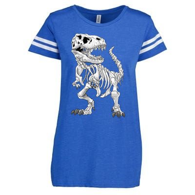 TRex Skeleton Dino Bones Paleontologist Fossil Dinosaur Funny Gift Enza Ladies Jersey Football T-Shirt