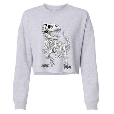 TRex Skeleton Dino Bones Paleontologist Fossil Dinosaur Funny Gift Cropped Pullover Crew