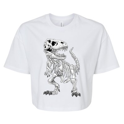 TRex Skeleton Dino Bones Paleontologist Fossil Dinosaur Funny Gift Bella+Canvas Jersey Crop Tee