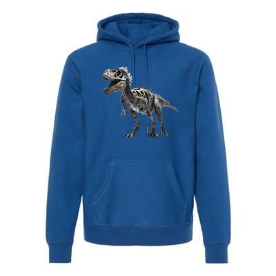 TRex Skeleton Dino Bones Paleontologist Fossil Dinosaur Great Gift Premium Hoodie