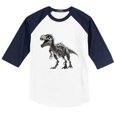 TRex Skeleton Dino Bones Paleontologist Fossil Dinosaur Great Gift Baseball Sleeve Shirt