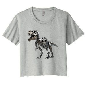 TRex Skeleton Dino Bones Paleontologist Fossil Dinosaur Great Gift Women's Crop Top Tee