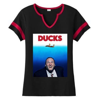 Tony Soprano Ducks Cinesthetic Ladies Halftime Notch Neck Tee