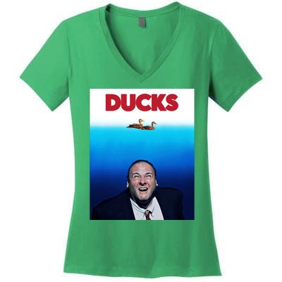 Tony Soprano Ducks Cinesthetic Women's V-Neck T-Shirt