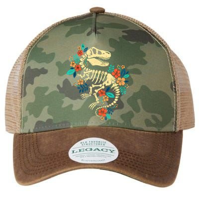 Trex Skeleton Dino Bones Paleontologist Fossil Dinosaur Legacy Tie Dye Trucker Hat