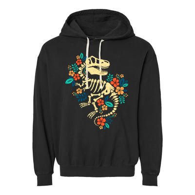 Trex Skeleton Dino Bones Paleontologist Fossil Dinosaur Garment-Dyed Fleece Hoodie