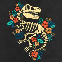 Trex Skeleton Dino Bones Paleontologist Fossil Dinosaur Garment-Dyed Fleece Hoodie