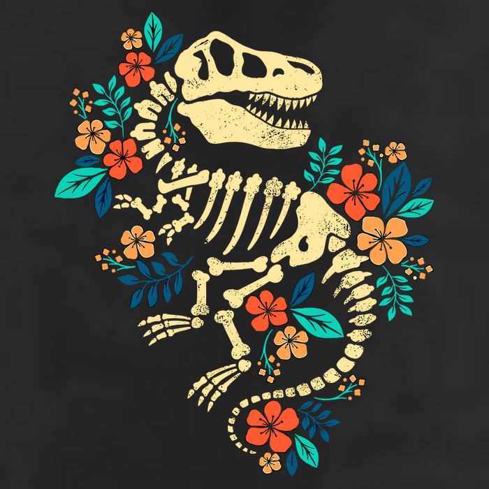 Trex Skeleton Dino Bones Paleontologist Fossil Dinosaur Crop Fleece Hoodie