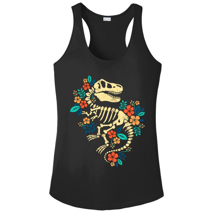 Trex Skeleton Dino Bones Paleontologist Fossil Dinosaur Ladies PosiCharge Competitor Racerback Tank