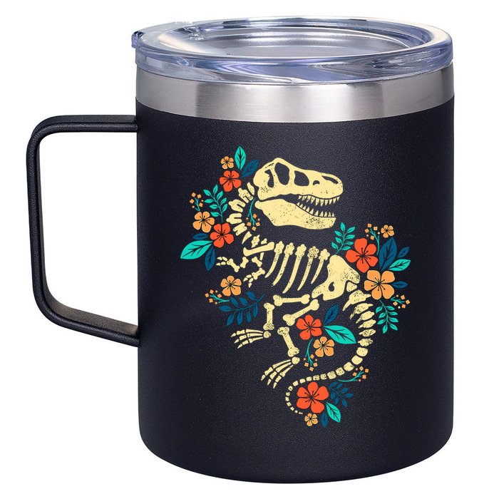 Trex Skeleton Dino Bones Paleontologist Fossil Dinosaur 12oz Stainless Steel Coffee Mug