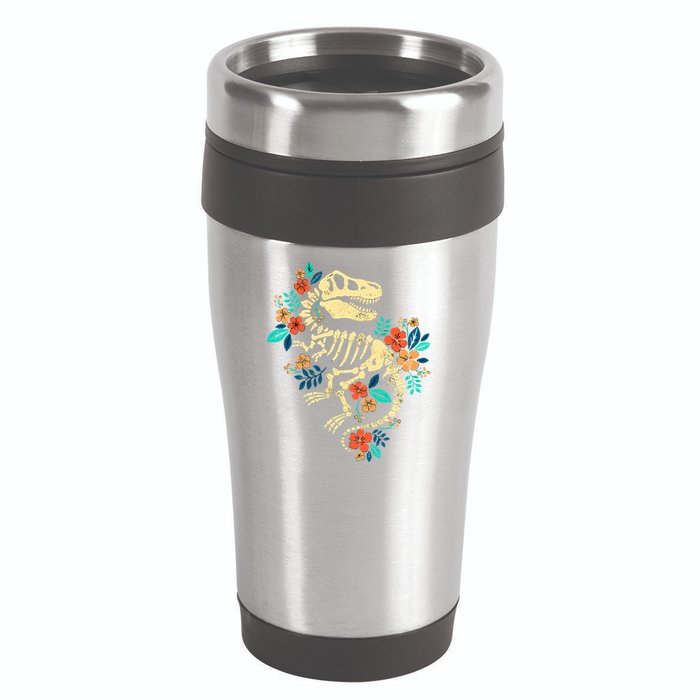 Trex Skeleton Dino Bones Paleontologist Fossil Dinosaur 16oz Travel Tumbler