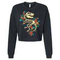 Trex Skeleton Dino Bones Paleontologist Fossil Dinosaur Cropped Pullover Crew