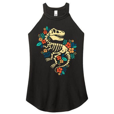Trex Skeleton Dino Bones Paleontologist Fossil Dinosaur Women's Perfect Tri Rocker Tank