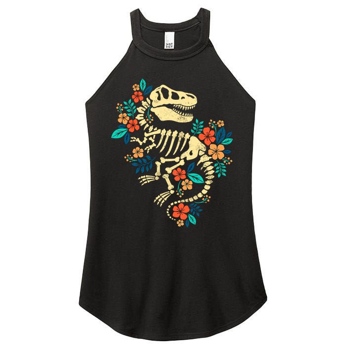 Trex Skeleton Dino Bones Paleontologist Fossil Dinosaur Women's Perfect Tri Rocker Tank