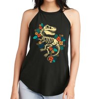 Trex Skeleton Dino Bones Paleontologist Fossil Dinosaur Women's Perfect Tri Rocker Tank