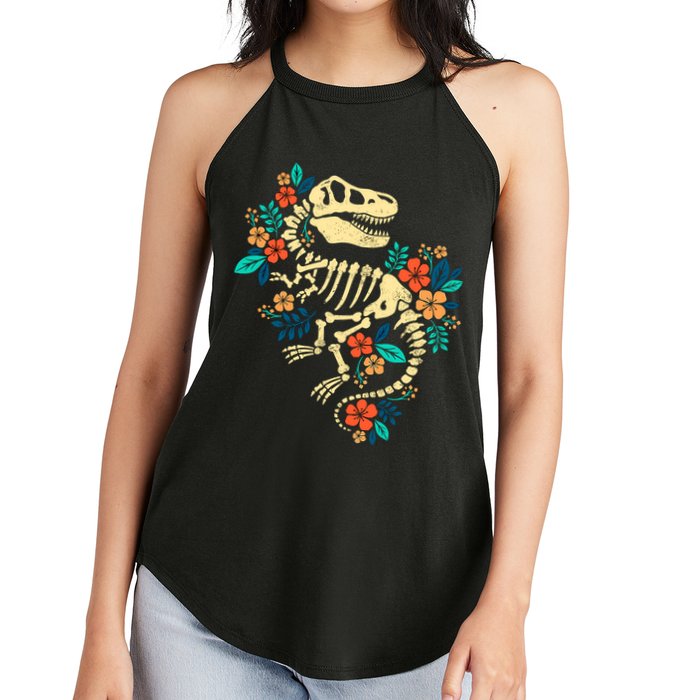 Trex Skeleton Dino Bones Paleontologist Fossil Dinosaur Women's Perfect Tri Rocker Tank