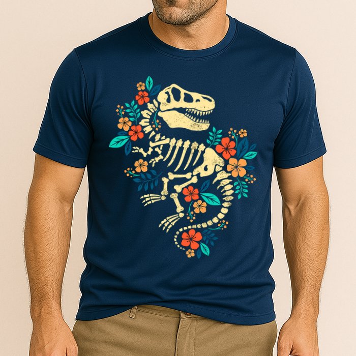 Trex Skeleton Dino Bones Paleontologist Fossil Dinosaur Performance Shirt