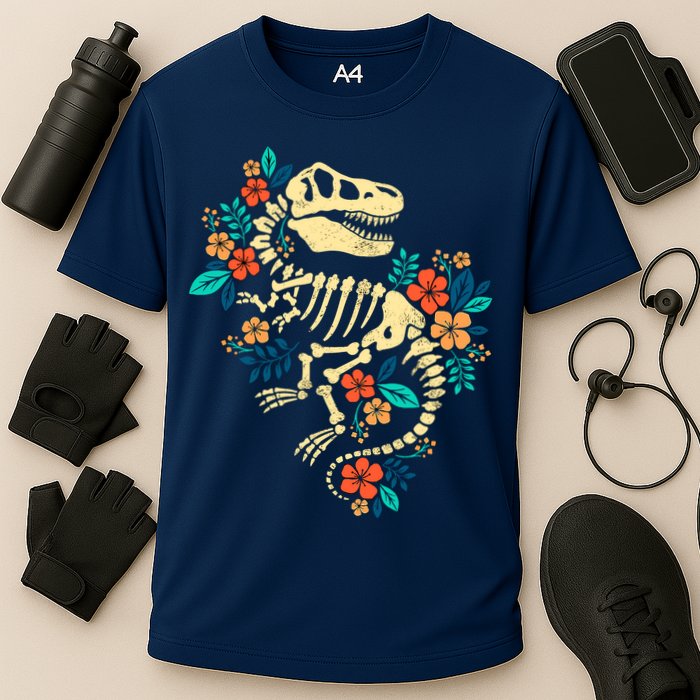 Trex Skeleton Dino Bones Paleontologist Fossil Dinosaur Performance Shirt