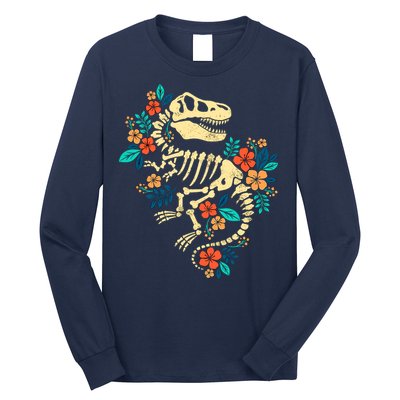Trex Skeleton Dino Bones Paleontologist Fossil Dinosaur Long Sleeve Shirt