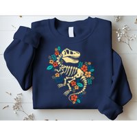 Trex Skeleton Dino Bones Paleontologist Fossil Dinosaur Sweatshirt