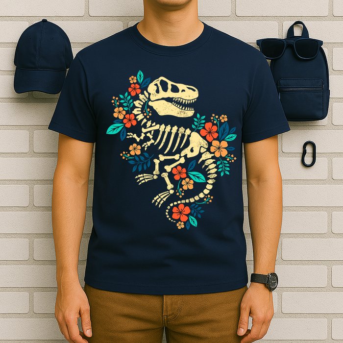 Trex Skeleton Dino Bones Paleontologist Fossil Dinosaur T-Shirt
