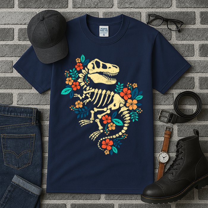 Trex Skeleton Dino Bones Paleontologist Fossil Dinosaur Tall T-Shirt