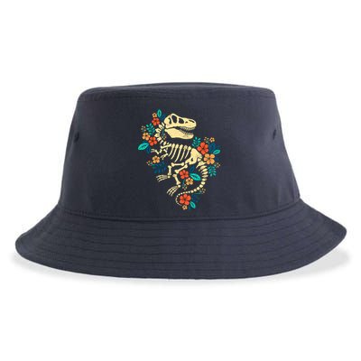 Trex Skeleton Dino Bones Paleontologist Fossil Dinosaur Sustainable Bucket Hat