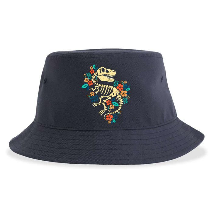 Trex Skeleton Dino Bones Paleontologist Fossil Dinosaur Sustainable Bucket Hat